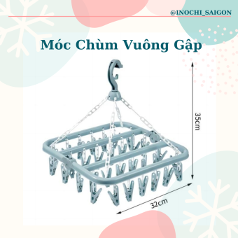 Móc Chùm Phơi Quần Áo, Đồ Baby, Tã, Đồ Nhỏ, Quần Lót Nam Nữ 32 Kẹp