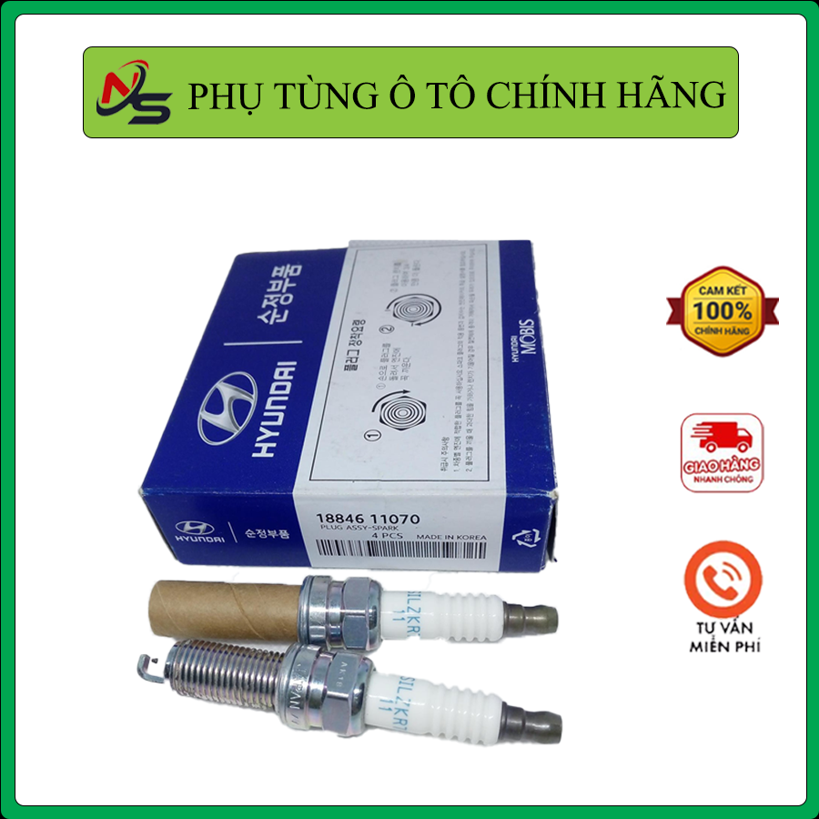 Bugi iridium ngk mã 18846-11070 dùng cho xe i10, morning, accent, elantra, k3, cerato, forte.