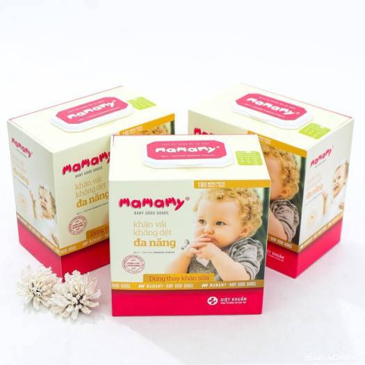 3 hộp khăn khô Mamamy 180 tờ
