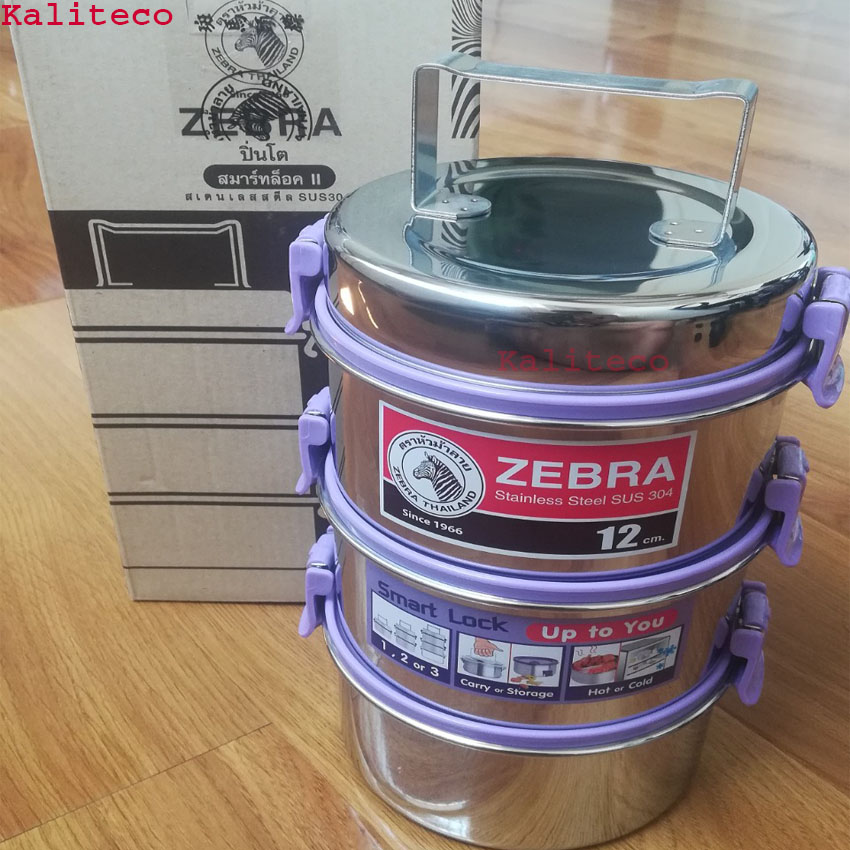 Camen inox 3 ngăn chống tràn zebra thái lan 12cm khóa gài smart lock ii zelect -150235