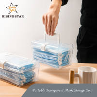 Rising Star Portable Transparent Mask Storage Box Household Large-capacity Medicine Chest Cosmetics Dustproof Storage