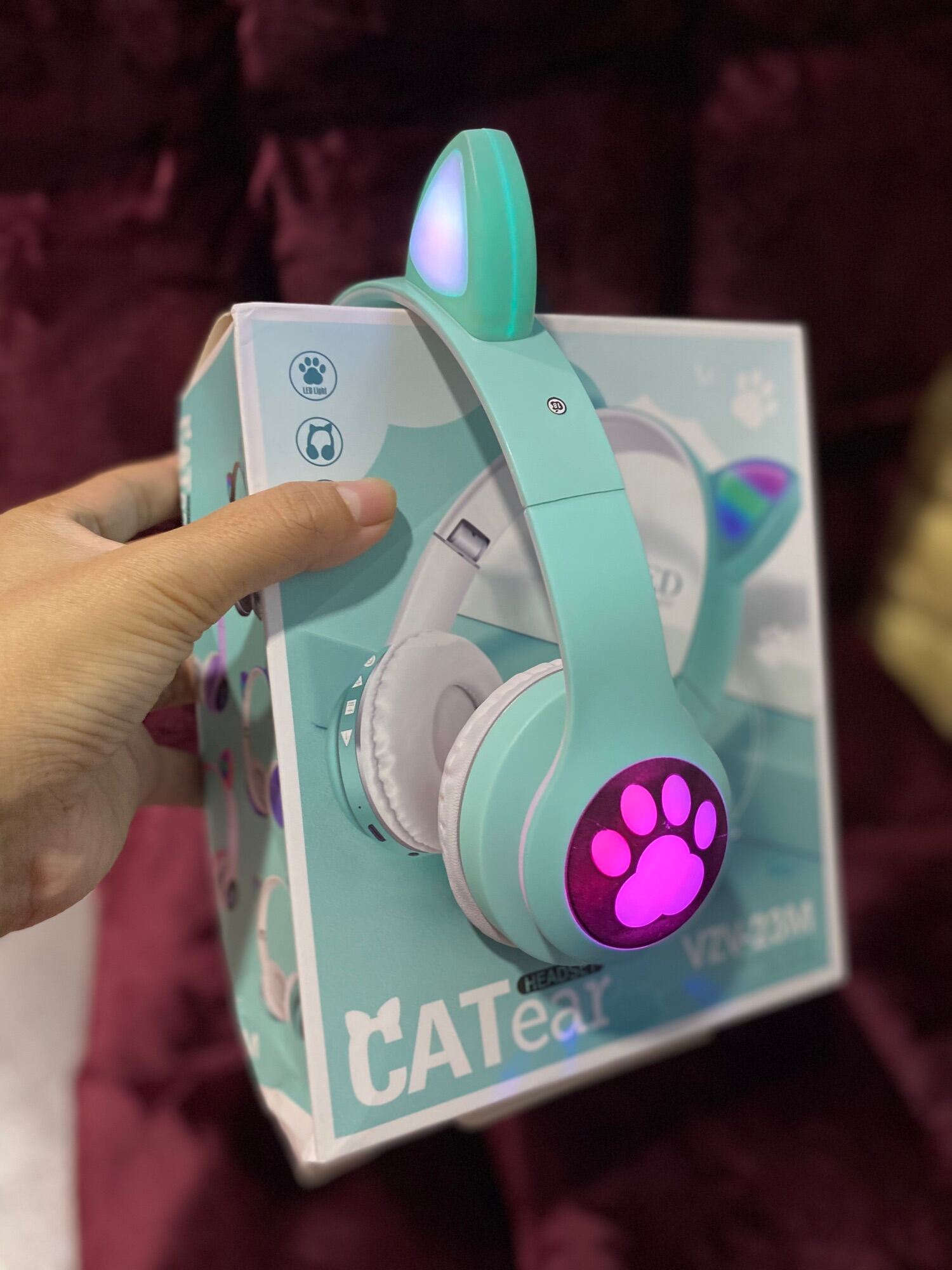 Tai nghe mèo vzv 23m – có đèn led – kết nối bluetooth 5.0