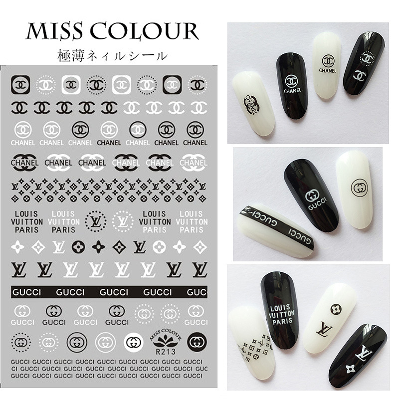 Sticker nail dán móng tay hình các thương hiệu hot