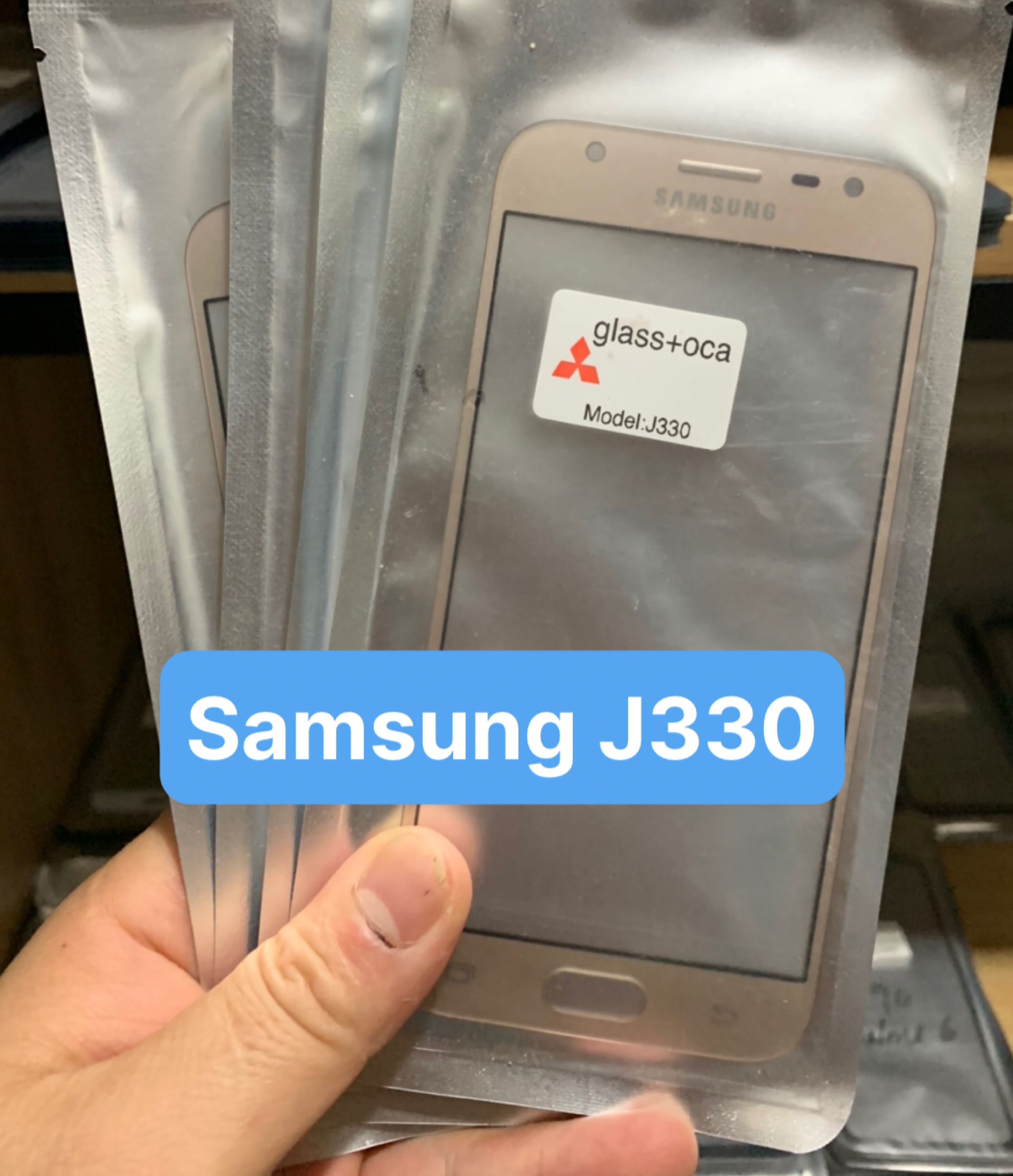 Kính ép liền keo điện thoại samsung J330 / J3 pro