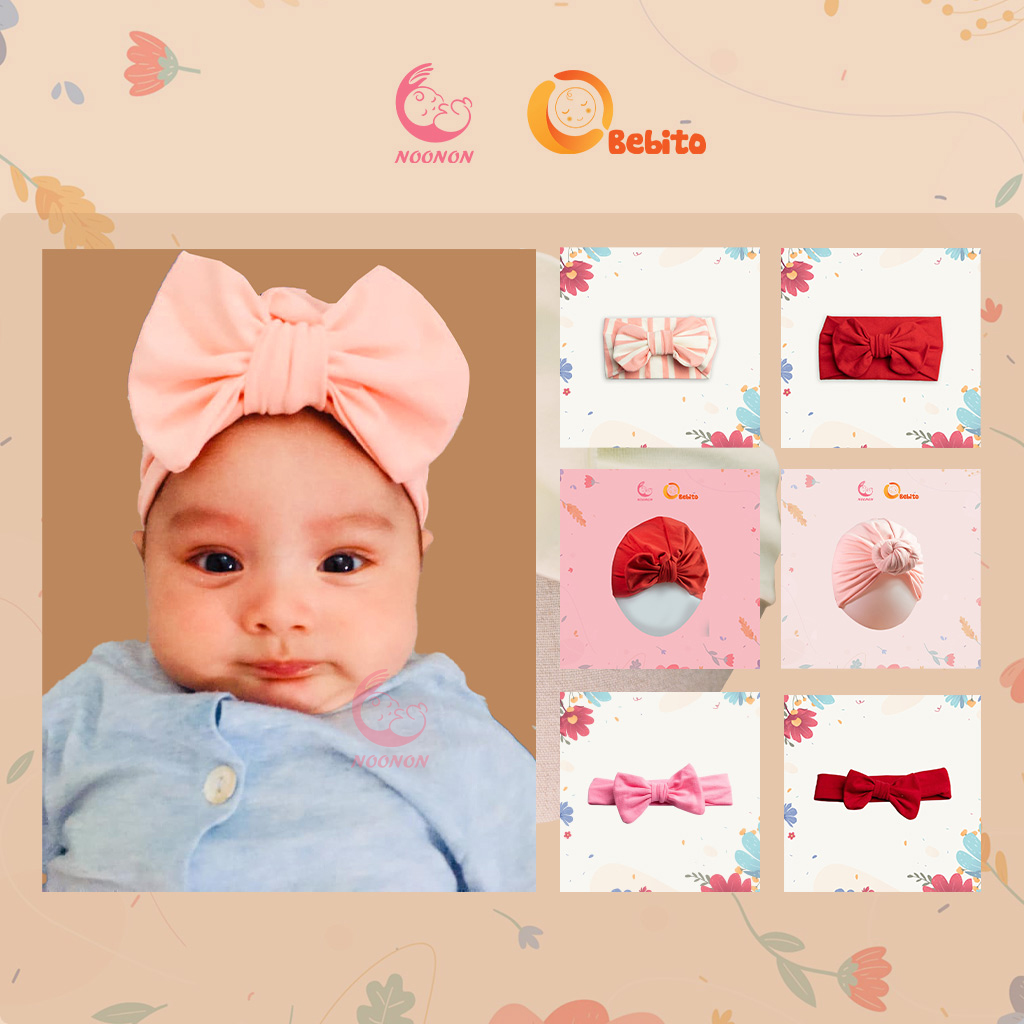 Mũ Băng Đô Cho Bé Turban Siêu Xinh Hãng Noonon Dùng Cùng Quấn Chũn Nhộng Chũn Túi Ngủ - Turban Bé Gái