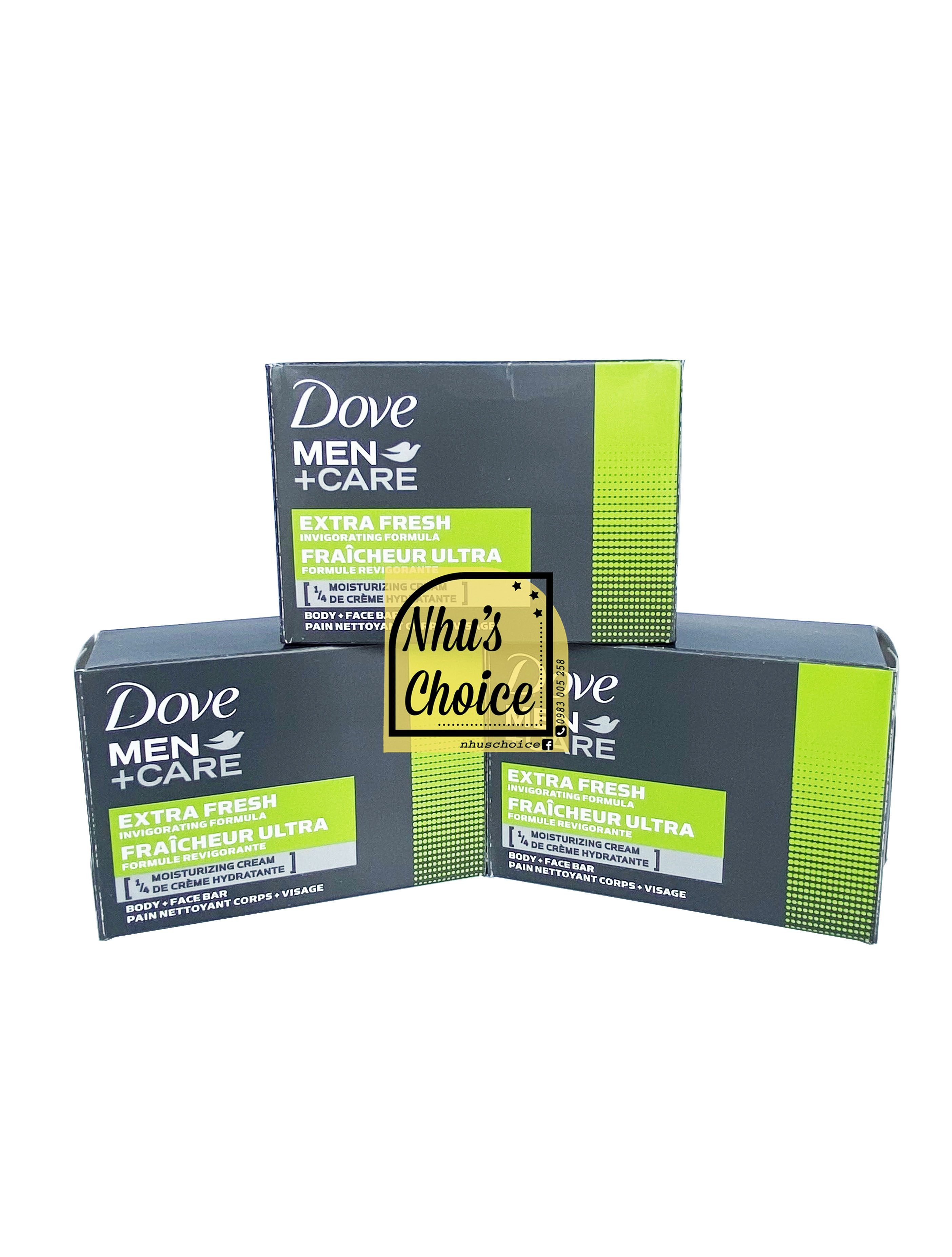 1 Cục Xà phòng Tắm Body và Mặt cho nam Tươi mát Sản khoái Dove Men+Care Body and Face Bar Extra Fresh