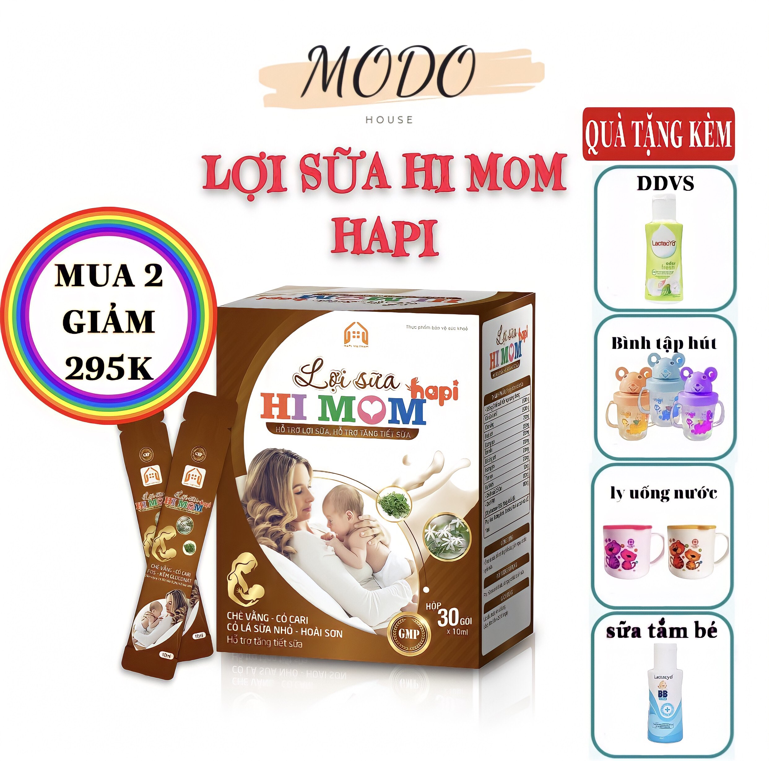 Hi mom lợi sữa hapi, hỗ trợ tăng tiết sữa, giảm nguy cơ tắc tuyến sữa, sữa về nhanh, thơm ngon, giàu dinh dưỡng
