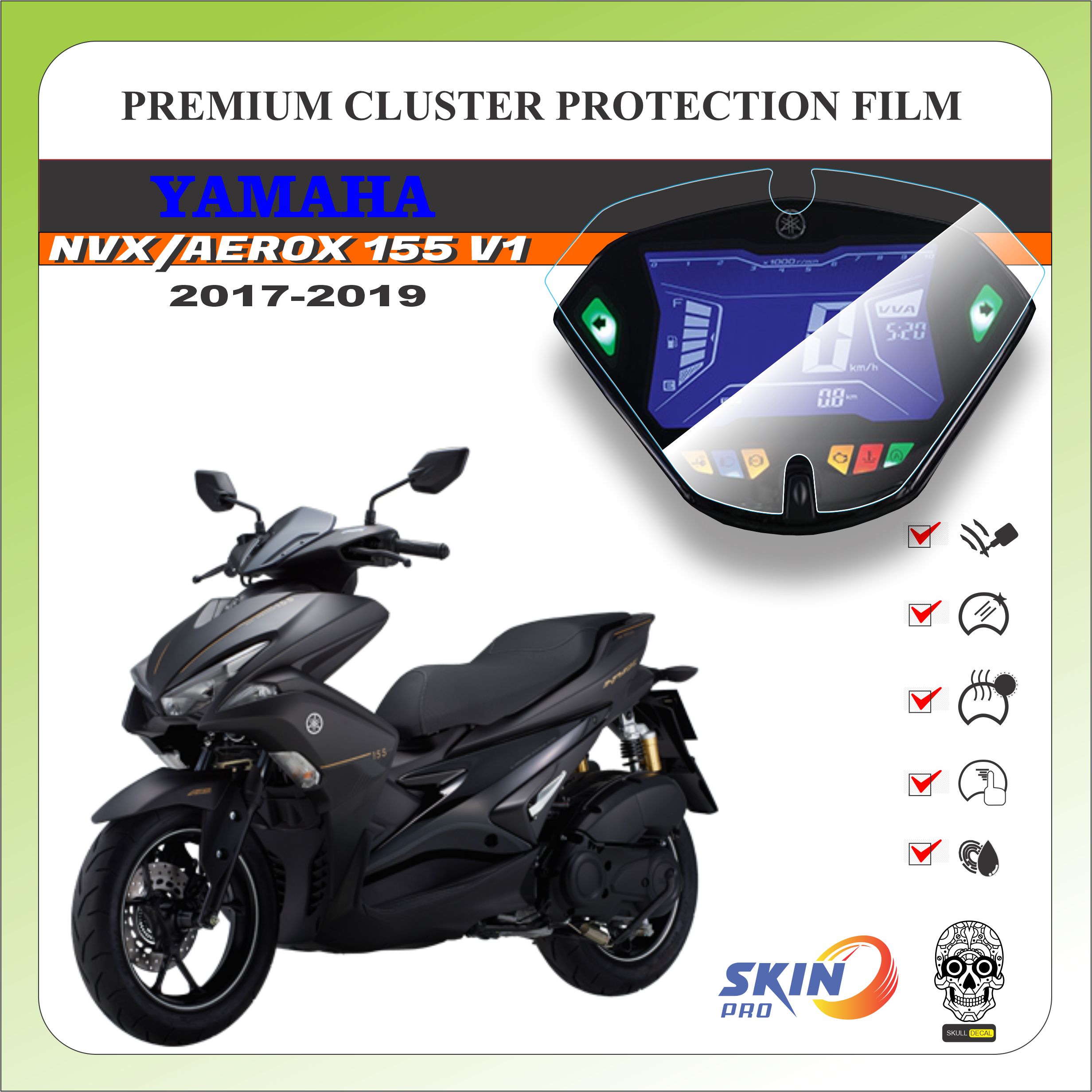 Miếng dán PPF bảo vệ mặt đồng hồ NVX 155 V1 2017 đến 2019 - YAMAHA NVX V1 AEROX 155