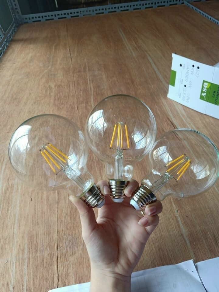 10 bóng đèn led g80 edison vỏ trắng ánh sáng vàng 4w