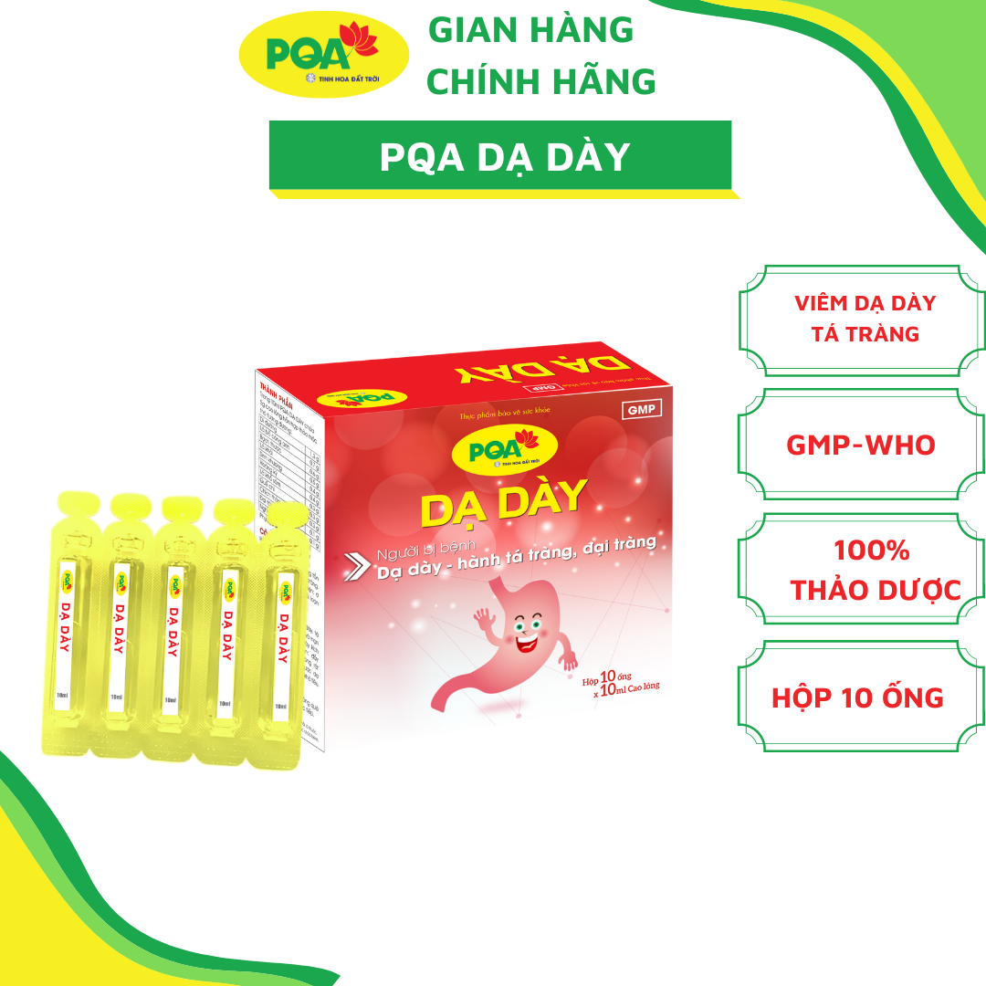 PQA Dạ Dày hộp 10 ống dùng cho người đang bị bệnh dạ dày, tá tràng, viêm đại tràng cấp
