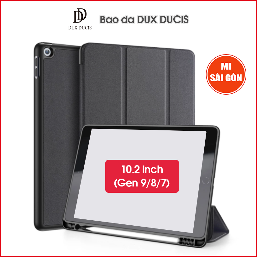 [Hỏa Tốc HCM] Bao da DUX DUCIS cho iPad 10.2 inch ( iPad Gen 9/ 8/ 7 ) - Mặt lưng TPU mềm, Có ngăn đựng bút (DOMO SERIES)