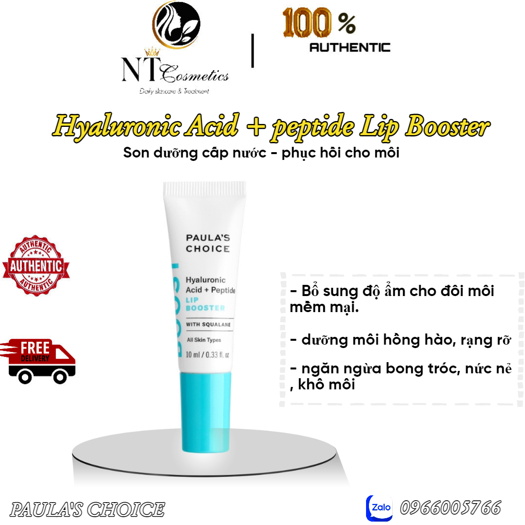 Tinh chất dưỡng môi Paula’s Choice Hyaluronic Acid + Peptide Lip Booster 10ml - NHẬP KHẨU