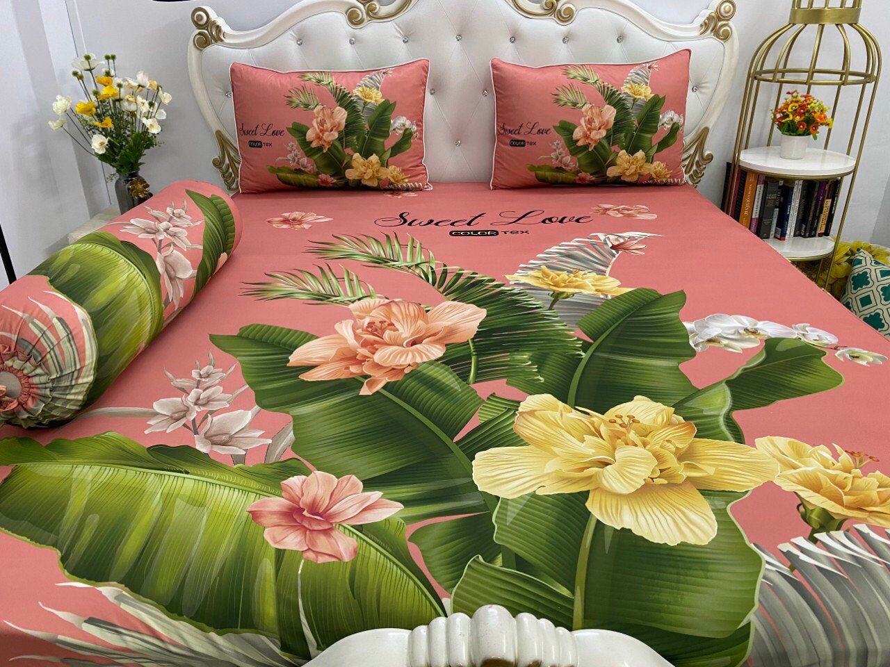 [HCM]Bộ Drap gối { 4 món} thun Ý 5D Cao Cấp , mát lạnh, thấm hút tốt."""