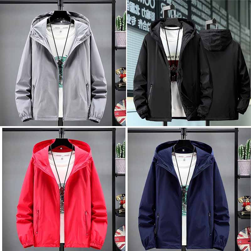 Áo Khoác Nam Nữ Dù Cán 2 Lớp Nón Liền Có Khoác Kéo Túi, Vải Dù Dày Chống Nắng Tốt, áo lạnh nhẹForm Từ 45-75kg ( AK DÙ TRƠN ) 01