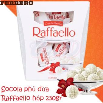 Kẹo socola sữa trắng bọc dừa sấy nhân hạt phi Raffaello Chocolate Raffaello hộp 230gr của Đức