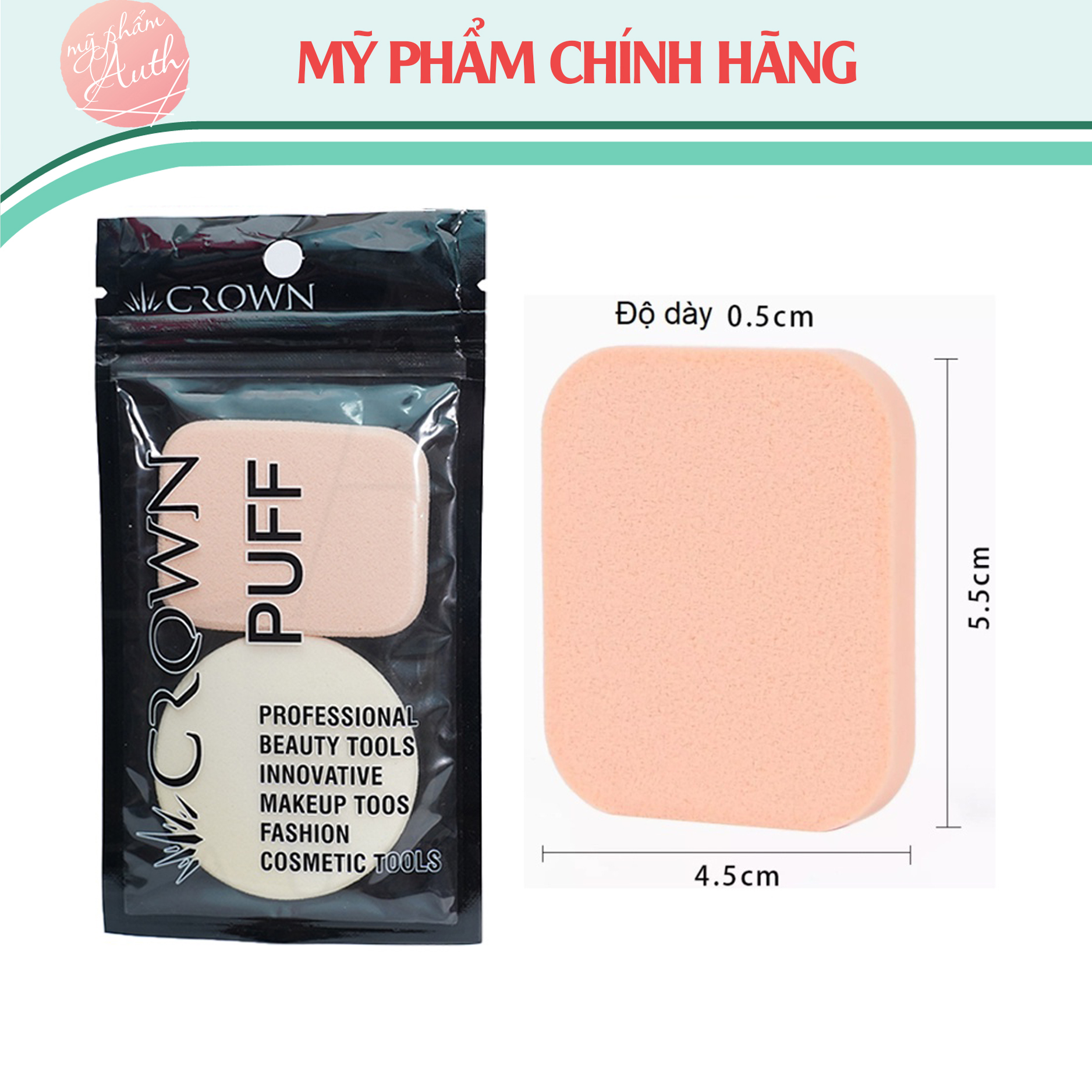 [LOẠI TỐT - KÈM TÚI] Bông mút bông đánh phấn Crown puff siêu mềm mịn tạo lớp nền mềm mịn mượt mà - HÌNH DẠNG VÀ MÀU GIAO NGẪU NHIÊN