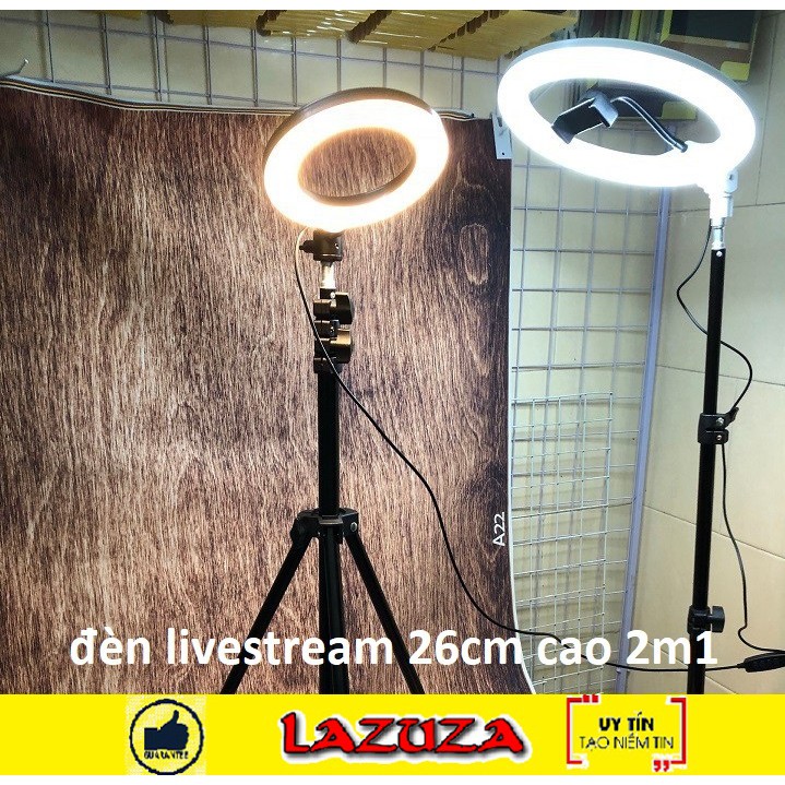 🔥 GIÁ SỈ 🔥 Bộ Đèn Led Livestream Size 26cm (Kèm Cả chân 2M & kẹp điện thoại).Phù hợp cho việc livetream và chụp ảnh.BH 1 ĐỔI 1