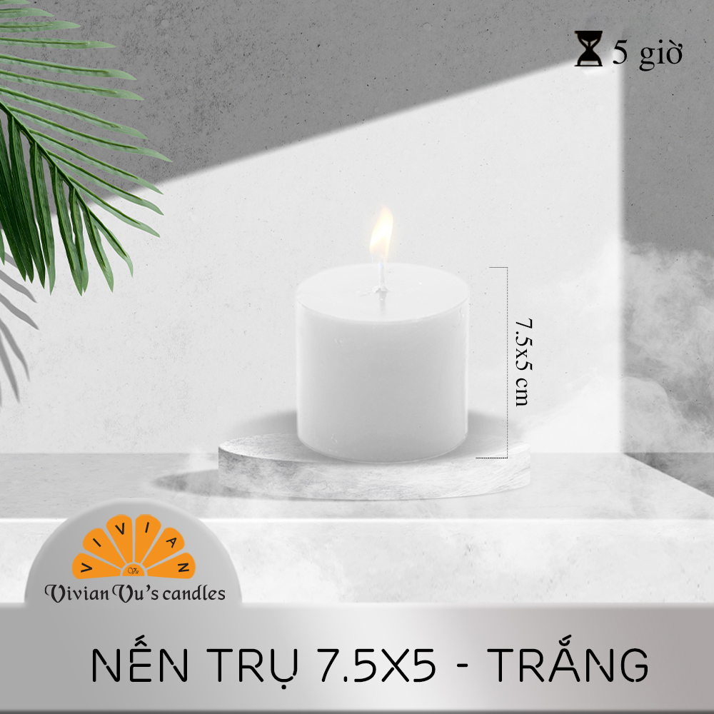 Nến trụ tròn vivian vivian vu's kích thước 7.5x5cm - nến nghệ thuật trang trí vivian