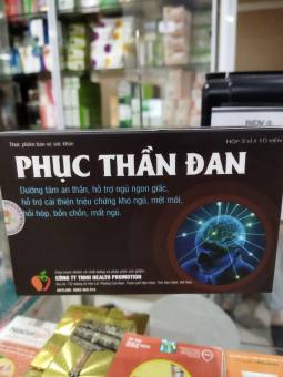 Phục Thần Đan - Giúp dưỡng tâm an thần , ngủ ngon giấc , sáng dậy tỉnh táo - Cải thiện tình trạng khó ngủ , mệt mỏi , hồi hộp , bồn chồn , mất ngủ - hộp 30 viên.