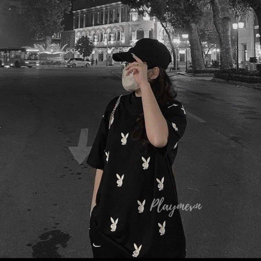 Áo thun tay lỡ nam nữ, áo phông hình thỏ unisex form rộng chất cotton mát mịn thấm hút mồ hôi