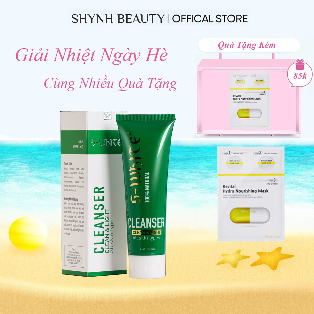 Sữa rửa mặt nha đam làm sạch da S-White 100ml