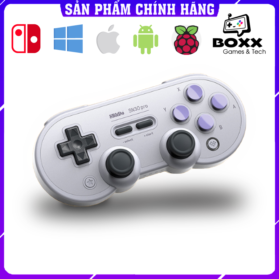 Tay cầm chơi game bluetooth 8Bitdo SN30 Pro - Dùng cho Nintendo Switch, Windows, Mac, Xbox, PS4