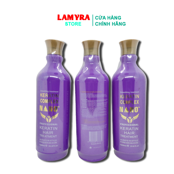 Kem ủ tóc keratin complex nano 1000ml phục hồi tóc khô sơ hư tổn nặng lamyra