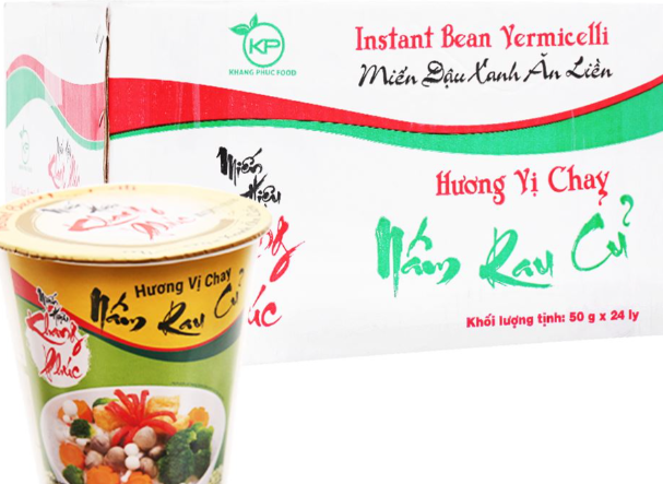 Thùng 24 ly miến chay Khang Phúc rau nấm 50g
