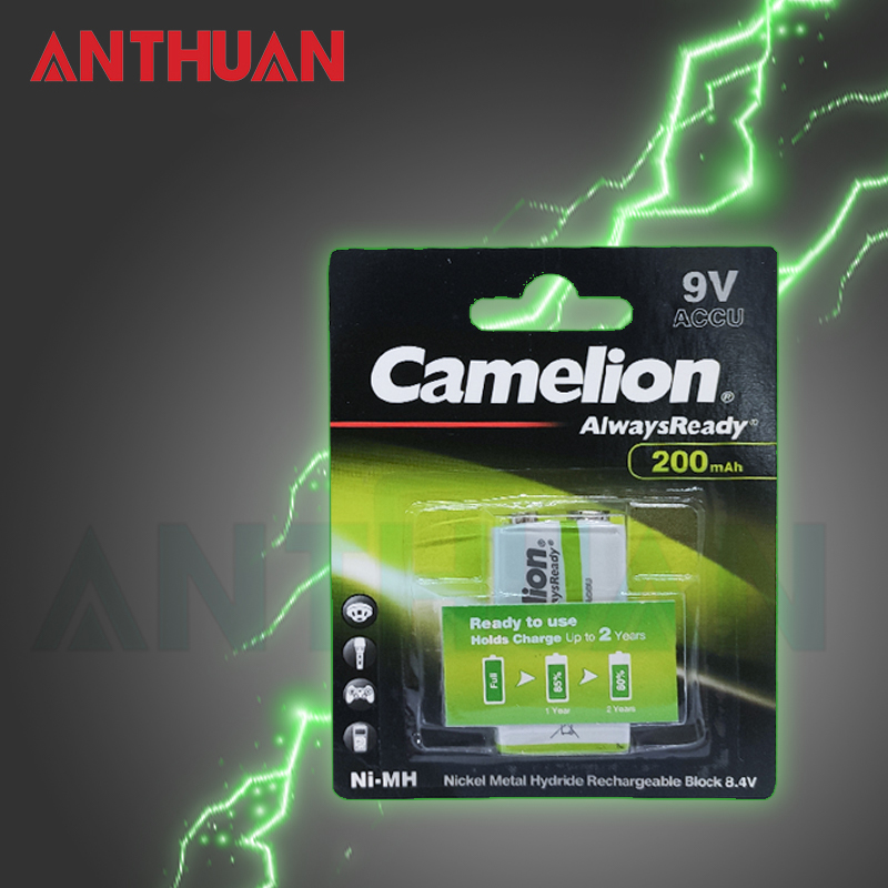 [CHÍNH HÃNG] Pin 9v sạc vuông Camelion 200mAh/Pin dành cho micro không dây, đồ chơi, khoá cửa/máy đo điện tử - 1 Vỉ