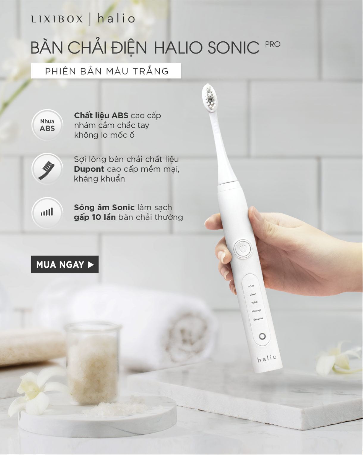combo bàn chải điện sonic whitening toothbrush 2