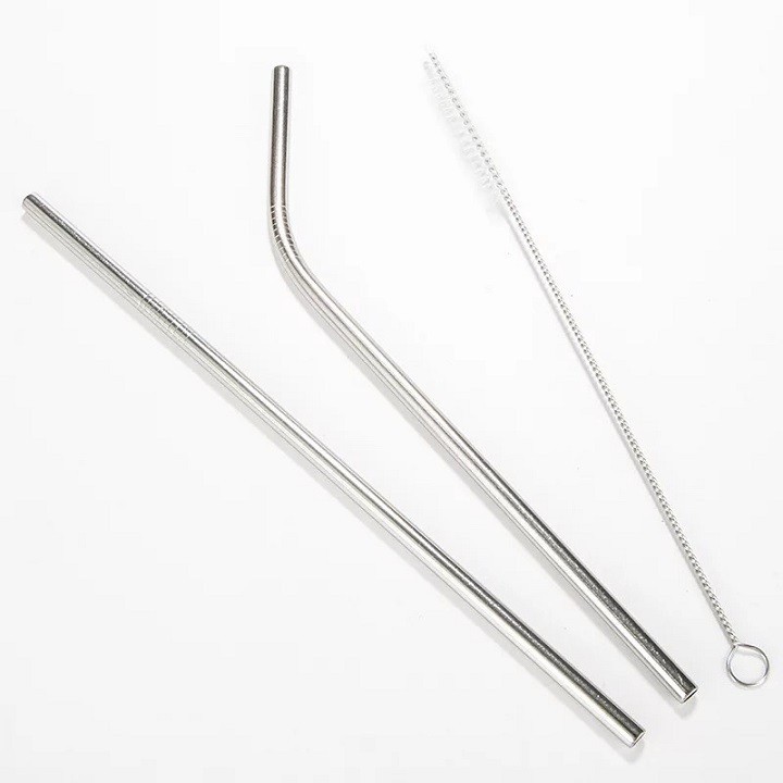 Bộ ống hút inox 304 thân thiện môi trường 2 ống hút + 1 cọ rửa - / Set Stainless steel Straw include washing brush