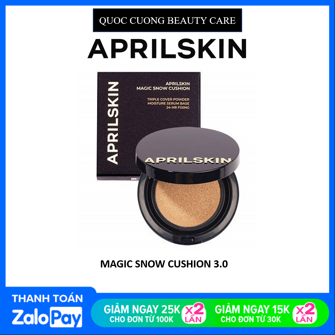 [HCM, SIÊU TỐC 2H][BẢN NÂNG CẤP MỚI 2022]Phấn Nước April Skin Black Magic Snow Cushion SPF50 PA+++ 15g (NEW UPGRADE 3.0)