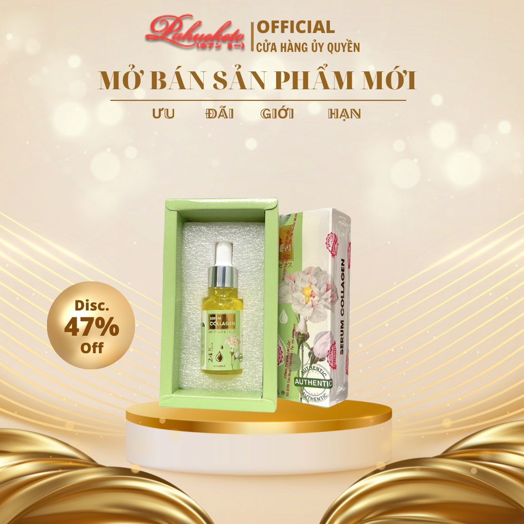Serum Collagen Pahueketo 24k Gold - Dưỡng Trắng, Cấp Ẩm, Mờ Nám, Se Khít Lỗ Chân Lông