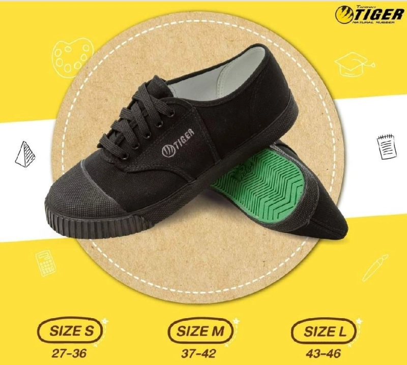 ภาพหน้าปกสินค้าNew รองเท้านักเรียน รองเท้าผ้าใบ Chappy Tiger สีดำ รองเท้าผ้าใบนักเรียนชาย