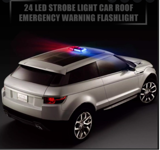 Đèn nháy xanh đỏ - Đèn chớp Police nháy xanh đỏ 24 LED - 24W gắn nóc xe cảnh sát, công an, quân sự và các xe ưu tiên....