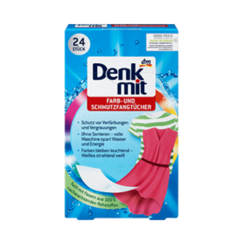 Giấy Chống Loang Màu, Phai Màu Quần Áo Denkmit (24 tờ){ HÀNG CHÍNH HÃNG } TẶNG KÈM 2 viên tẩy lồng máy giặt Domol 20K – Giá rẻ