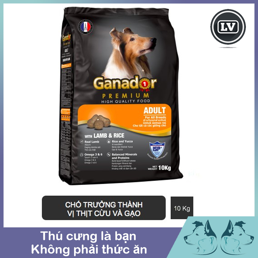 Thức ăn cho chó trưởng thành vị thịt cừu & gạo Ganador with Lamb & Rice 10kg