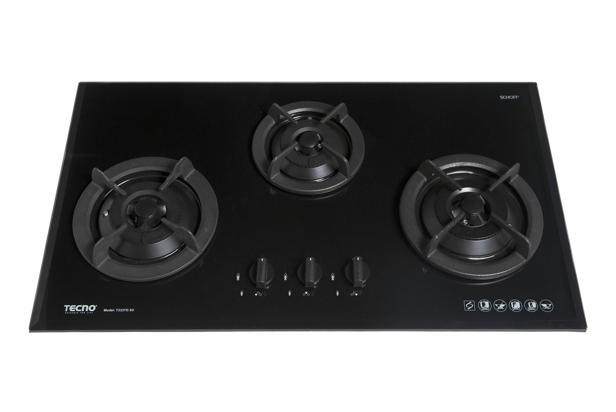glass top stove black