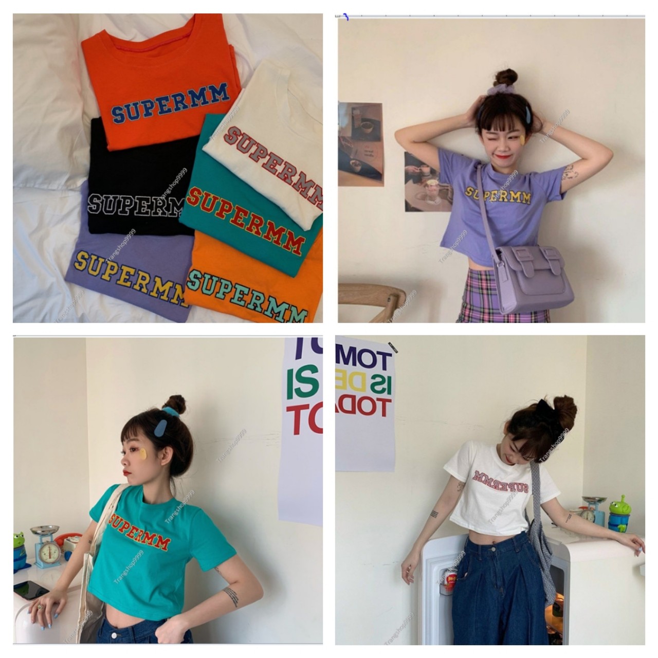 Áo thun croptop hàng đẹp chuẩn loại 1 áo thời trang hàn quốc phối với quần begi, quần jean, chân váy...