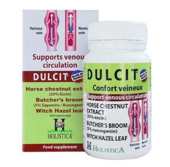 Dulcit-Hỗ trợ điều trị suy giãn tĩnh mạch chân, Suy giãn tĩnh mạch mãn tính -Hộp 30 viên