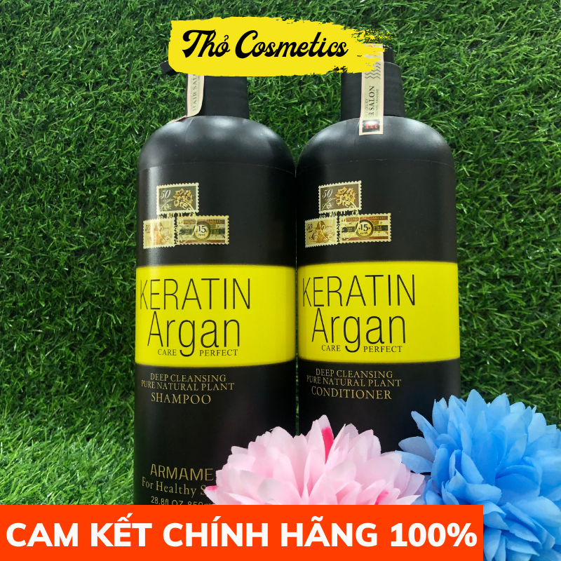 Cặp dầu gội xả Keratin Argan - Siêu mềm mượt chuyên dùng cho các salon