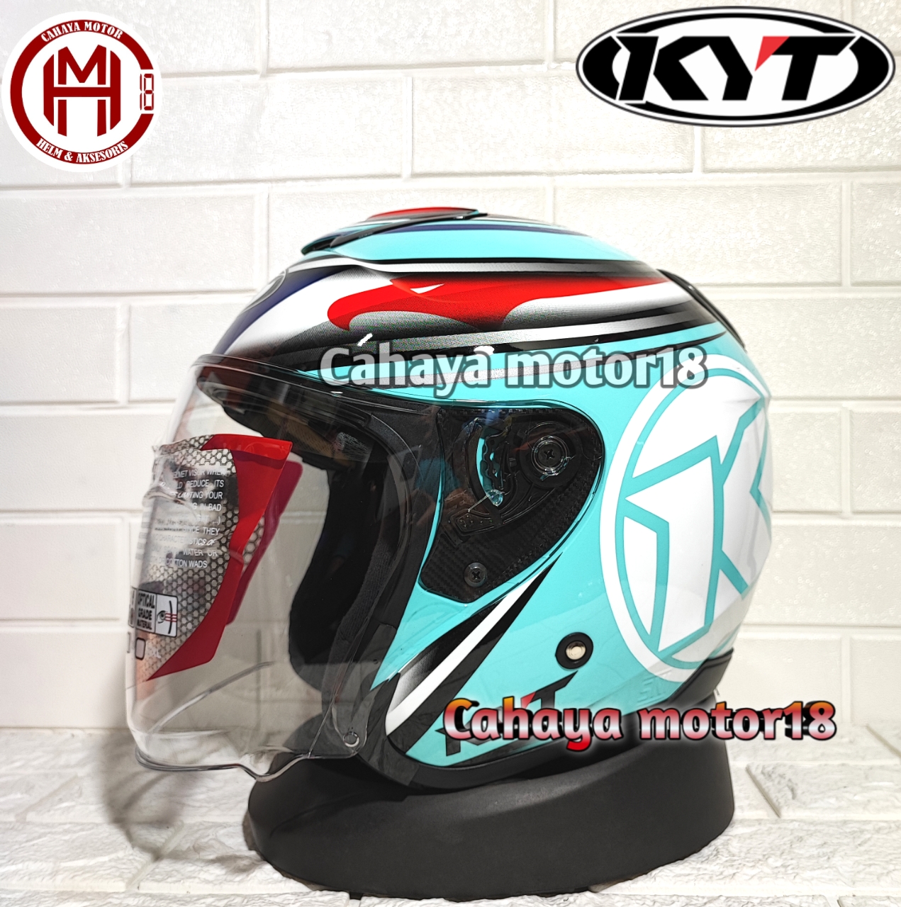 HELM KYT KYOTO R #3 BLUE RED|KYT ORIGINAL Harga 480,000 Ringgit*Penghantaran Percuma