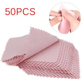 Potey 50 Cái Dụng Cụ Vệ Sinh Vải Đánh Bóng Màu Bạc Khăn Lau Trang Sức, Dụng Cụ Chống Xỉn Màu