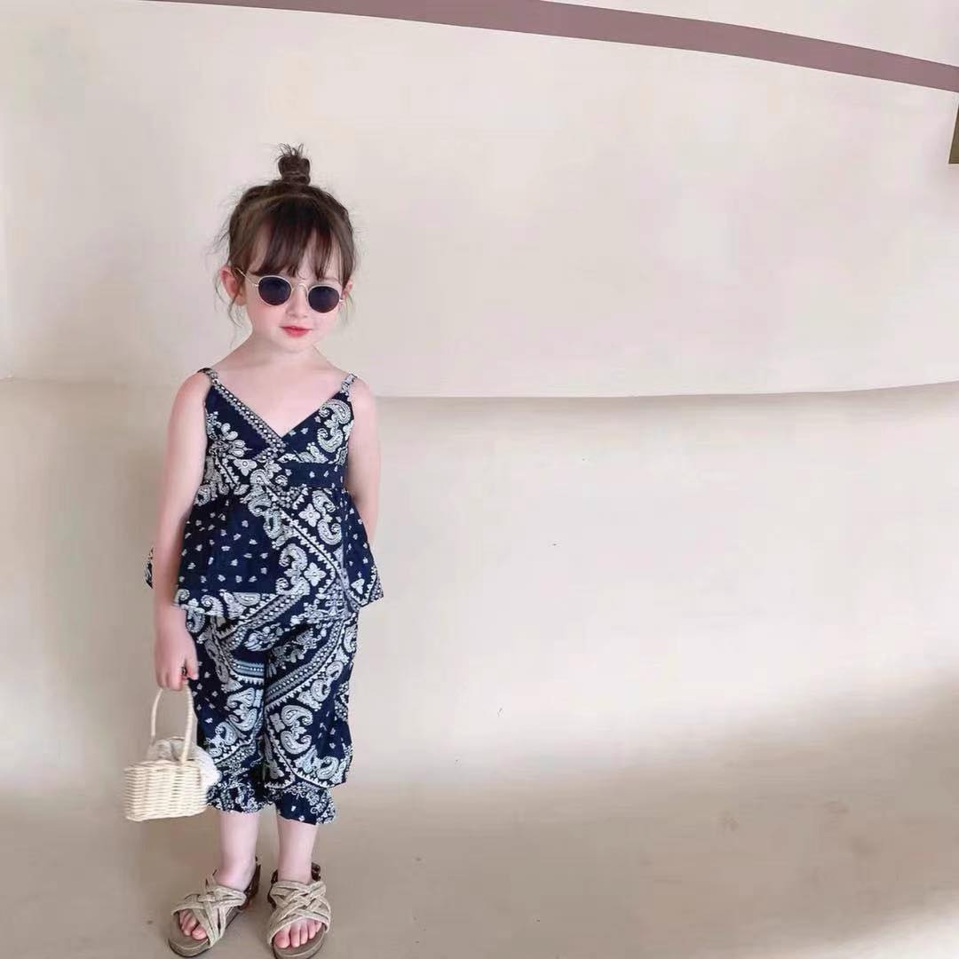 Bộ quần áo đũi cho bé gái bộ áo bà ba bé gái 8-18kg chất đũi thoáng mát mặc hè
