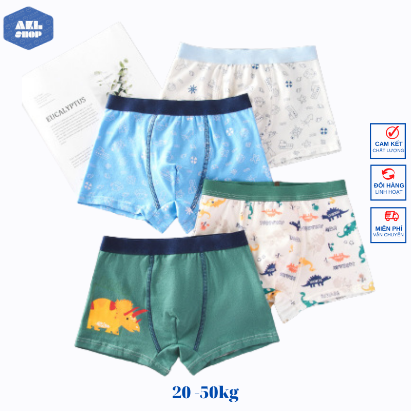 Quần lót bé trai, set quần chíp bé trai 20kg đến 50kg, quần sịp cho bé trai hàng Quảng Châu hiệu BOMBAY COOL