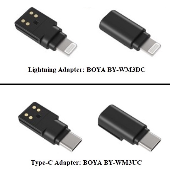 Adapter lightning / type-c dành cho micro thu âm không dây boya by-wm3d / by-wm3u