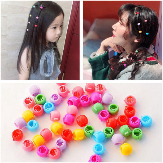 Bộ 10 dây cột tóc cao su đính hình nhựa resin hoạt hình xinh xắn cho bé yêu