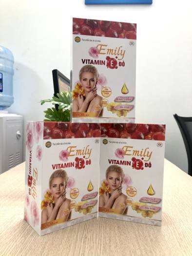 Viên Uống Đẹp Da Emily Vitamin E Đỏ 400IU – Thành Phần Dầu Hoa Anh Thảo, Dầu Lô hội,Dầu Hạt Lanh  Chống Lão Hoá Da Mạnh – Giảm Nám, Sạm, Tàng Nhang, ĐồiM, Vết Chân Chim.