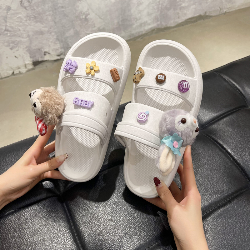 Dép xăng đan stella lou hoạt hình hai quai eva gót 3cm dép xăng đan nữ dép nữ giày đi biển