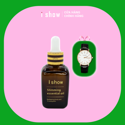 Ishow Tinh dầu tan mỡ bụng hỗ trợ giảm cân chiết xuất tinh dầu quế gừng không gây nóng rát 30ml - Tặng Mặt nạ nha đam